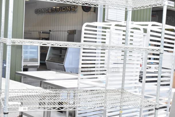 Chrome Finish 6 Tier Wire Shelving Unit on Commercial Casters. BUYER MUST DISMANTLE. PCI CANNOT DISMANTLE FOR SHIPPING. PLEASE CONSIDER FREIGHT CHARGES. - Image 6 of 8