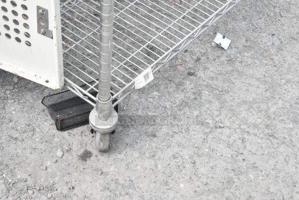 Chrome Finish 6 Tier Wire Shelving Unit on Commercial Casters. BUYER MUST DISMANTLE. PCI CANNOT DISMANTLE FOR SHIPPING. PLEASE CONSIDER FREIGHT CHARGES. - Image 3 of 6