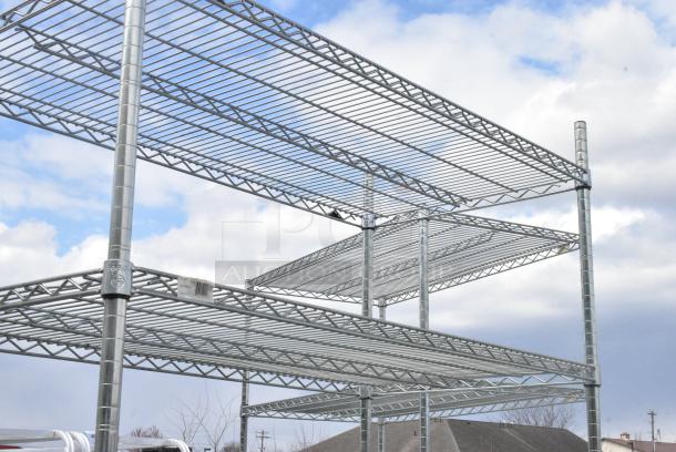 Chrome Finish 6 Tier Wire Shelving Unit on Commercial Casters. BUYER MUST DISMANTLE. PCI CANNOT DISMANTLE FOR SHIPPING. PLEASE CONSIDER FREIGHT CHARGES. - Image 6 of 6