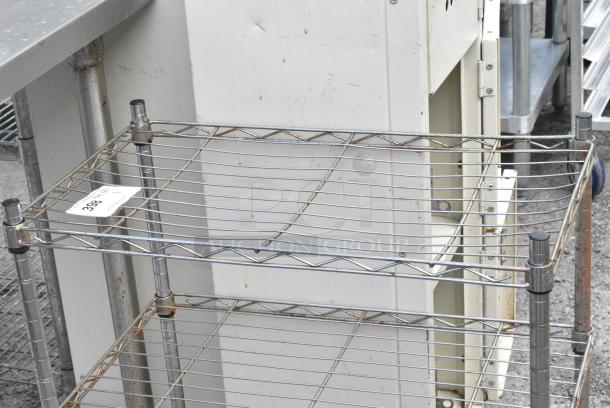 Chrome Finish 3 Tier Wire Shelving Unit. BUYER MUST DISMANTLE. PCI CANNOT DISMANTLE FOR SHIPPING. PLEASE CONSIDER FREIGHT CHARGES. - Image 5 of 5