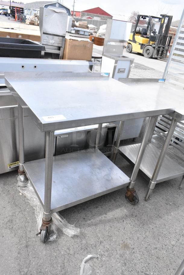 Stainless Steel Table w/ Metal Under Shelf on Commercial Casters. - Image 1 of 6