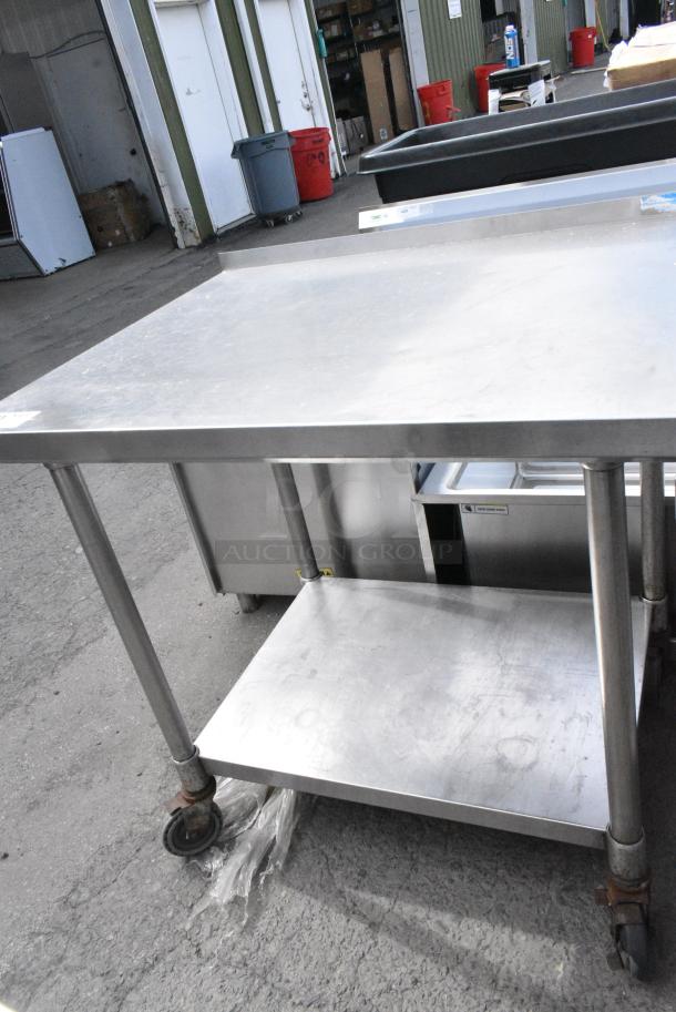 Stainless Steel Table w/ Metal Under Shelf on Commercial Casters. - Image 2 of 6
