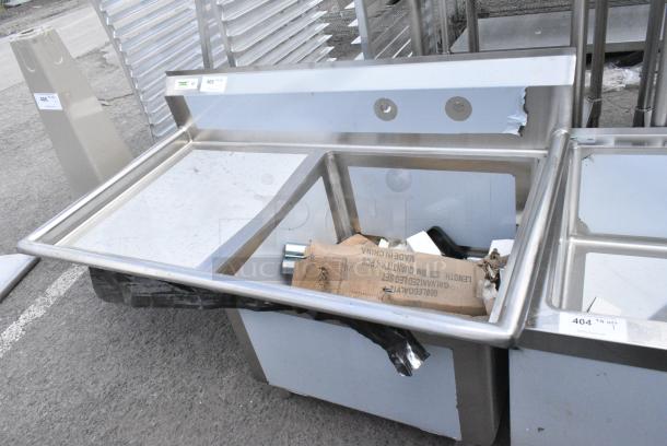 BRAND NEW SCRATCH AND DENT! Regency 600S1242424L Stainless Steel Commercial Single Bay Sink w/ Left Side Drain Board. - Image 1 of 6