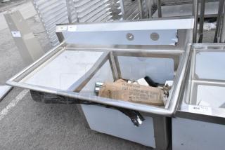 BRAND NEW SCRATCH AND DENT! Regency 600S1242424L Stainless Steel Commercial Single Bay Sink w/ Left Side Drain Board.