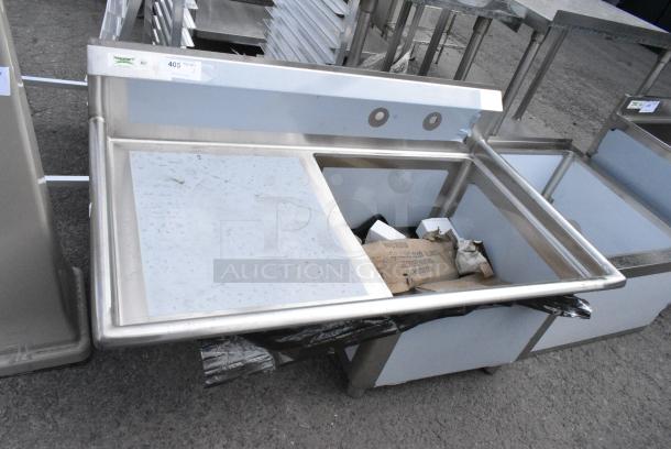 BRAND NEW SCRATCH AND DENT! Regency 600S1242424L Stainless Steel Commercial Single Bay Sink w/ Left Side Drain Board. - Image 2 of 6