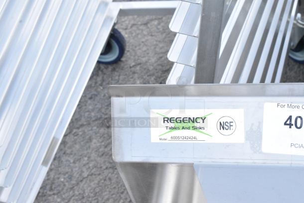 BRAND NEW SCRATCH AND DENT! Regency 600S1242424L Stainless Steel Commercial Single Bay Sink w/ Left Side Drain Board. - Image 6 of 6