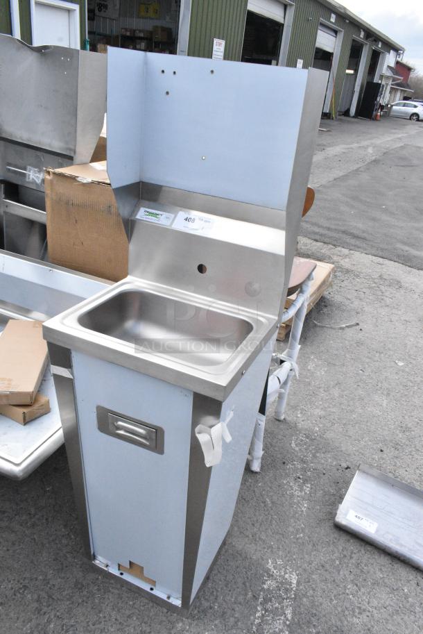 BRAND NEW SCRATCH AND DENT! Regency 600HS17FPB Hands Free Hand Sink with Pedestal Base - Image 1 of 4
