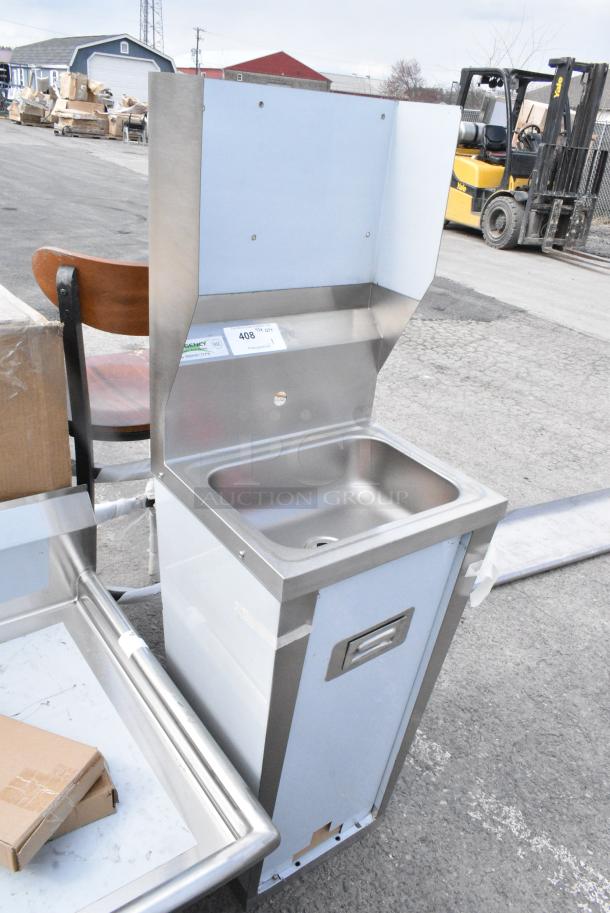 BRAND NEW SCRATCH AND DENT! Regency 600HS17FPB Hands Free Hand Sink with Pedestal Base - Image 2 of 4