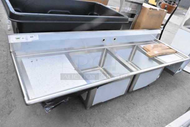 BRAND NEW SCRATCH AND DENT! Regency 600S22424224 Stainless Steel 2 Bay Sink w/ Dual Drain Boards. - Image 1 of 9