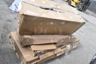 5 BRAND NEW SCRATCH AND DENT! Items Including 600TSB2448S Regency 24" x 48" 16-Gauge Stainless Steel Commercial Work Table with 4" Backsplash and Undershelf, 3493048BBESP Lancaster Table & Seating 30" x 48" Wood Butcher Block Table Top with Espresso Finish, 2 600TS3072S Regency 30" x 72" 16-Gauge 304 Stainless Steel Commercial Work Table with Undershelf, 522CS31014LK Steelton 54" 18-Gauge Stainless Steel Three Compartment Commercial Sink with 2 Drainboards - 10" x 14" x 12" Bowls. 5 Times Your Bid!