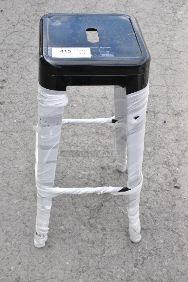 3 BRAND NEW SCRATCH AND DENT! Black Metal Tolix Style Bar Stool. 3 Times Your Bid! - Image 2 of 5