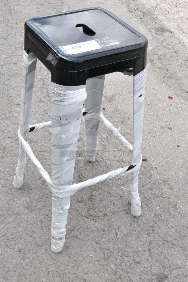 3 BRAND NEW SCRATCH AND DENT! Black Metal Tolix Style Bar Stool. 3 Times Your Bid! - Image 3 of 5
