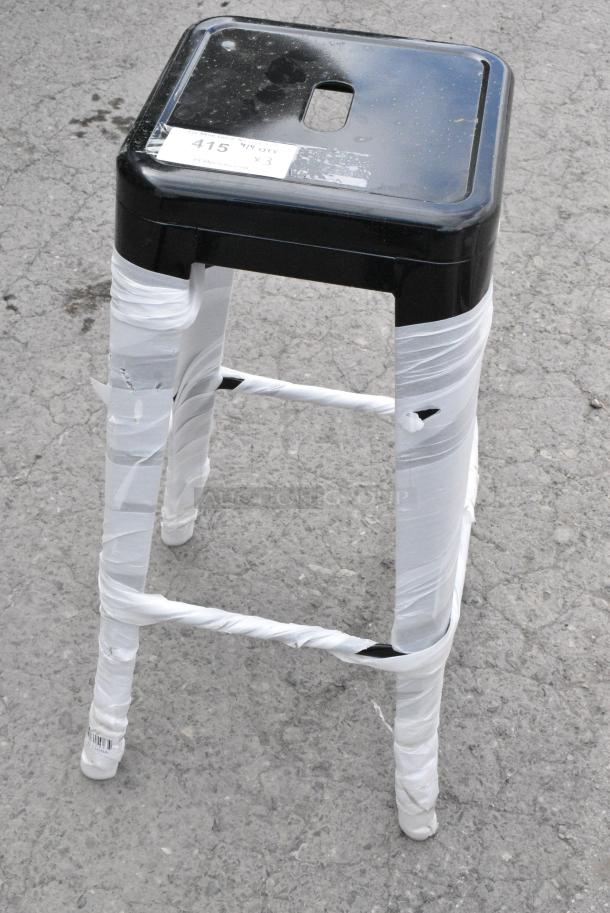 3 BRAND NEW SCRATCH AND DENT! Black Metal Tolix Style Bar Stool. 3 Times Your Bid! - Image 4 of 5