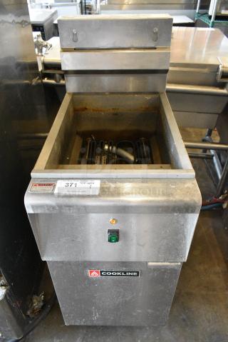 2023 Cookline CF-40E-208-3 Stainless Steel Commercial Floor Style Electric Powered Deep Fat Fryer. 208 Volts, 3 Phase.