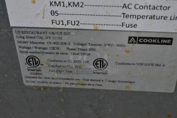 2023 Cookline CF-40E-208-3 Stainless Steel Commercial Floor Style Electric Powered Deep Fat Fryer. 208 Volts, 3 Phase. - Image 8 of 9