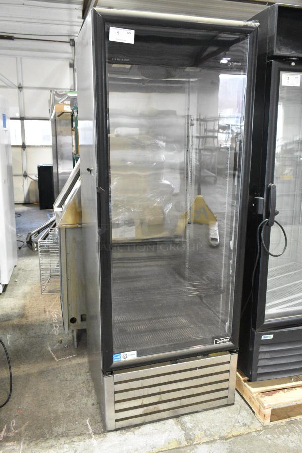 BRAND NEW SCRATCH AND DENT! Imbera G319 ENERGY STAR Metal Commercial Single Door Reach In Cooler Merchandiser w/ Poly Coated Racks. 115 Volts, 1 Phase. Tested and Working! - Image 1 of 5