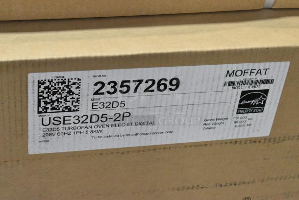 BRAND NEW SCRATCH AND DENT! Moffat E32D5 28-7/8" Turbofan Full-Size Digital/Electric Countertop Convection Oven With Porcelain Oven Chamber. 208 Volts, 1 Phase. - Image 4 of 5