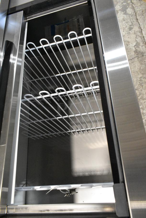 BRAND NEW SCRATCH AND DENT! 2024 Avantco 178HBB80HC Stainless Steel Commercial Back Bar Bottle Cooler w/ 3 Sliding Lids. 115 Volts, 1 Phase. Tested and Working! - Image 6 of 9