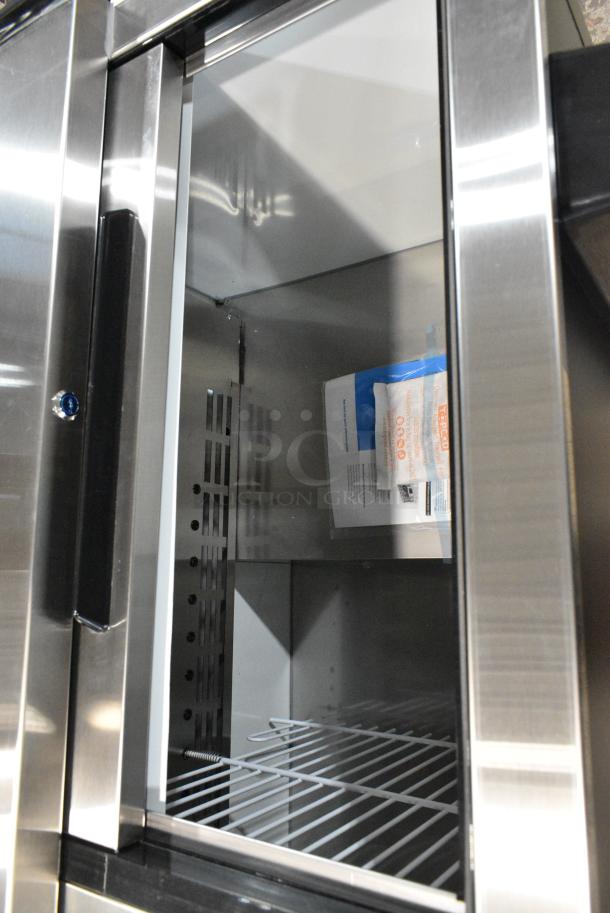 BRAND NEW SCRATCH AND DENT! 2024 Avantco 178HBB80HC Stainless Steel Commercial Back Bar Bottle Cooler w/ 3 Sliding Lids. 115 Volts, 1 Phase. Tested and Working! - Image 7 of 9