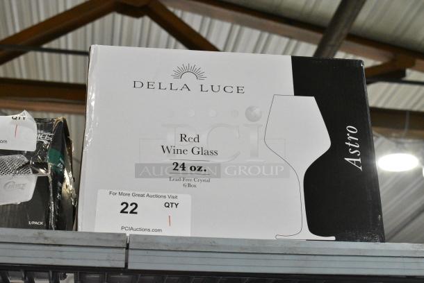 BRAND NEW SCRATCH AND DENT! Box of 4 Della Luce Astro 553ANGWN24 24 oz Red Wine Glasses - Image 2 of 8