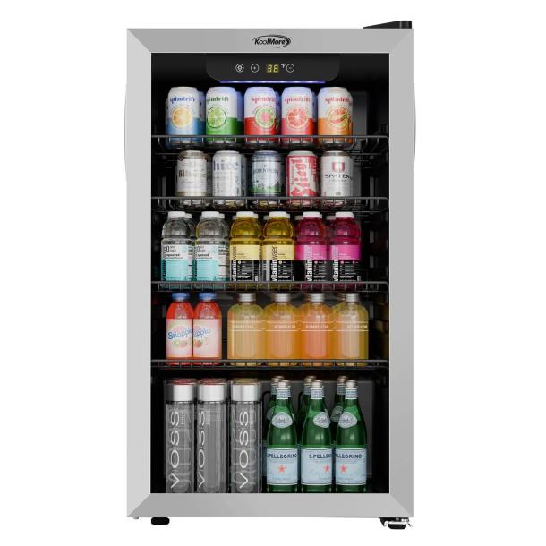 BRAND NEW SCRATCH AND DENT! KoolMore KM-BR32SS 18 in. 3.2 Cu. Ft. Beverage Refrigerator Merchandiser with Stainless Steel Trim and Touch Panel. Tested and Working! - Image 1 of 3