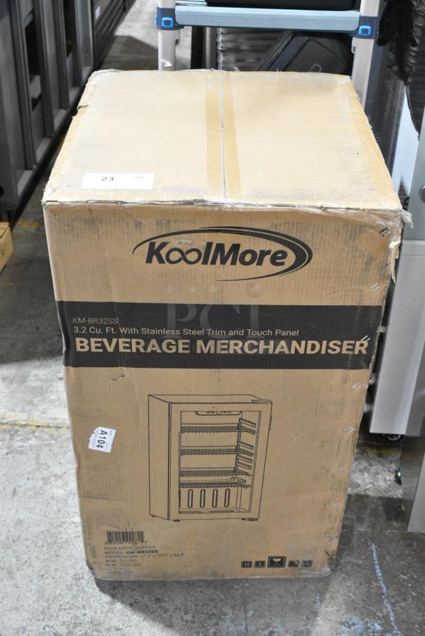 BRAND NEW SCRATCH AND DENT! KoolMore KM-BR32SS 18 in. 3.2 Cu. Ft. Beverage Refrigerator Merchandiser with Stainless Steel Trim and Touch Panel. Tested and Working! - Image 2 of 3