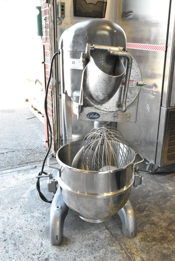 Hobart H-600 Metal Commercial Floor Style 60 Quart Planetary Dough Mixer w/ Stainless Steel Mixing Bowl, Whisk, Dough Hook Attachment and Pelican Head. 115 Volts, 1 Phase. - Image 2 of 10