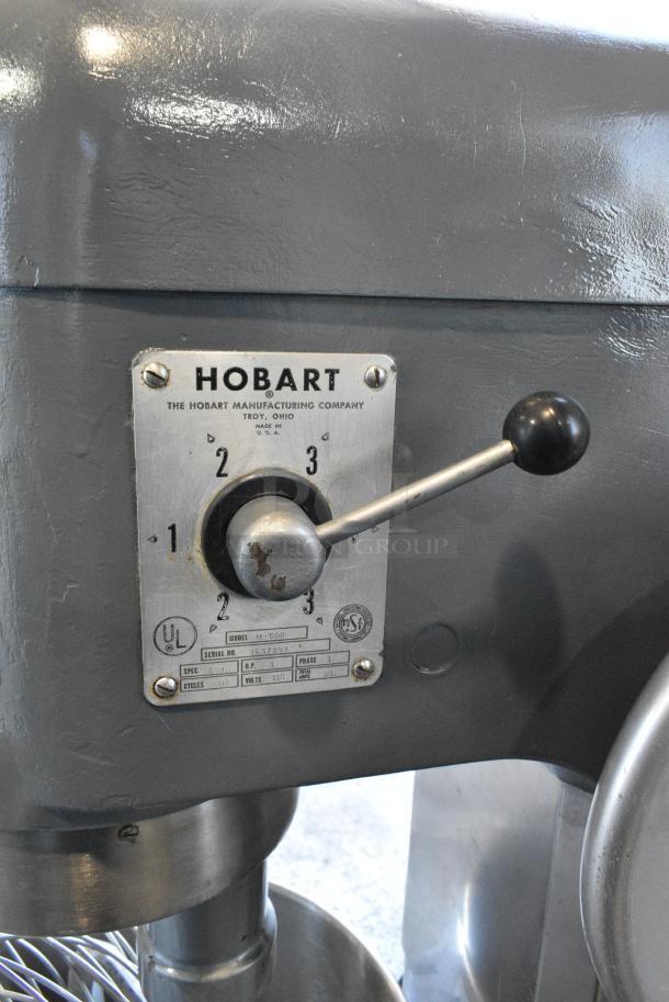 Hobart H-600 Metal Commercial Floor Style 60 Quart Planetary Dough Mixer w/ Stainless Steel Mixing Bowl, Whisk, Dough Hook Attachment and Pelican Head. 115 Volts, 1 Phase. - Image 8 of 10