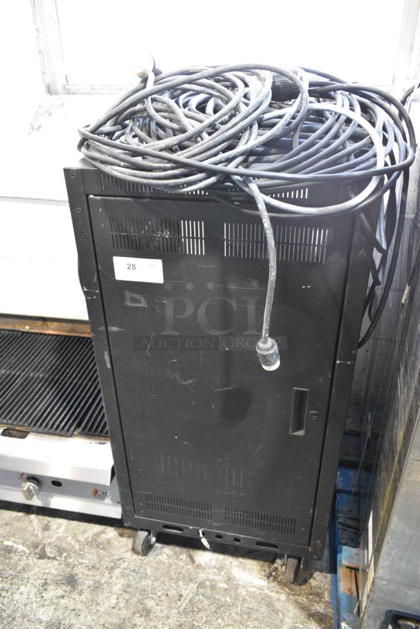 Black Metal AV Cabinet on Commercial Casters. - Image 2 of 8