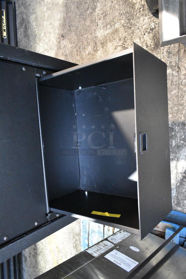 Black Metal AV Cabinet on Commercial Casters. - Image 8 of 8