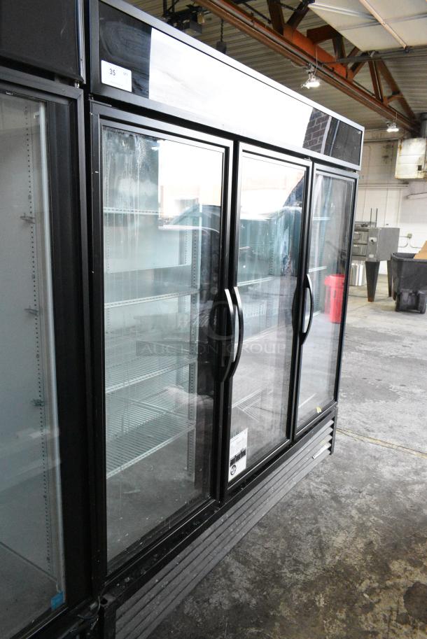 2019 True GDM-72-HC Metal Commercial 3 Door Reach In Cooler Merchandiser w/ Poly Coated Racks. 115 Volts, 1 Phase. Tested and Working! - Image 1 of 7