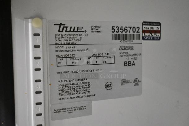 True TPP-67 Stainless Steel Commercial Pizza Prep Table on Commercial Casters. 115 Volts, 1 Phase. Tested and Powers On But Does Not Get Cold - Image 10 of 10