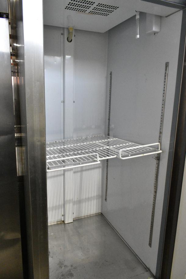 Arctic Air AF23 Stainless Steel Commercial Single Door Reach In Freezer w/ Poly Coated Racks on Commercial Casters. 115 Volts, 1 Phase. Tested and Powers On But Does Not Get Cold - Image 4 of 5
