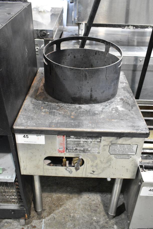 Town SR-24-M-SS-N Stainless Steel Commercial Natural Gas Powered Single Burner Wok Range. - Image 1 of 6