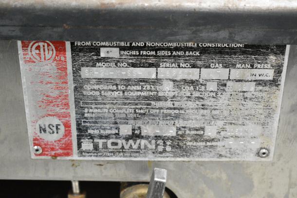 Town SR-24-M-SS-N Stainless Steel Commercial Natural Gas Powered Single Burner Wok Range. - Image 6 of 6