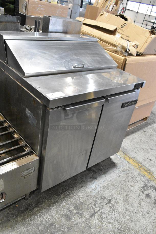 Continental SW36-10 Stainless Steel Commercial Sandwich Salad Prep Table Bain Marie Mega Top on Commercial Casters. 115 Volts, 1 Phase. Tested and Working! - Image 2 of 9