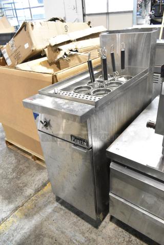Pantin PC11 Stainless Steel Commercial Floor Style Natural Gas Powered Pasta Cooker. 70,000 BTU.