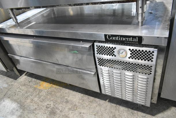 Continental Stainless Steel Commercial 2 Drawer Chef Base on Commercial Casters. 115 Volts, 1 Phase. Tested and Working! - Image 1 of 11