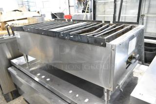 Town SR-24-G-X2-SS-N Stainless Steel Commercial Natural Gas Powered 2 Burner Range.
