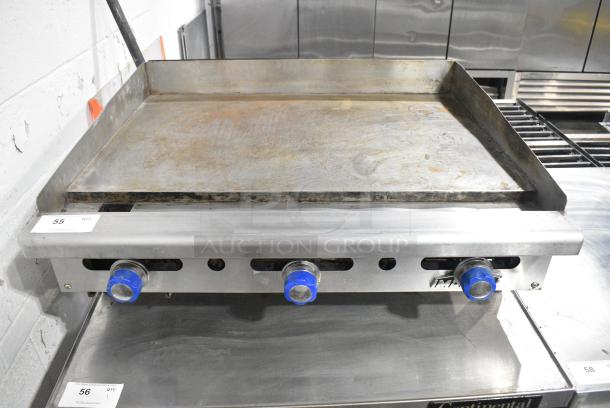 Imperial Stainless Steel Commercial Countertop Natural Gas Powered Flat Top Griddle. - Image 1 of 7