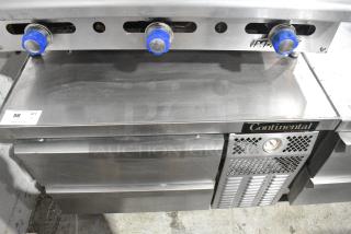 2017 Continental Stainless Steel Commercial 2 Drawer Chef Base on Commercial Casters. 115 Volts, 1 Phase. Tested and Working!