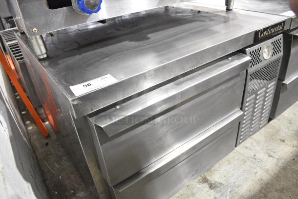 2017 Continental Stainless Steel Commercial 2 Drawer Chef Base on Commercial Casters. 115 Volts, 1 Phase. Tested and Working! - Image 3 of 7