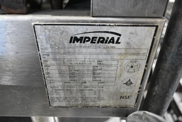 Imperial IR-6-36 Stainless Steel Commercial Countertop Natural Gas Powered 6 Burner Range. - Image 7 of 7