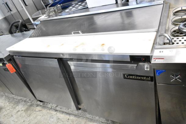2017 Continental SW60-16 Stainless Steel Commercial Sandwich Salad Prep Table Bain Marie Mega Top on Commercial Casters. 115 Volts, 1 Phase. Tested and Working! - Image 2 of 9