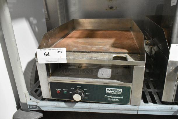 Waring WGR140X Stainless Steel Commercial Countertop Electric Powered Flat Top Griddle. 120 Volts, 1 Phase. - Image 1 of 7