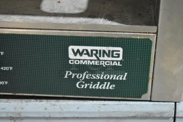 Waring WGR140X Stainless Steel Commercial Countertop Electric Powered Flat Top Griddle. 120 Volts, 1 Phase. - Image 3 of 7