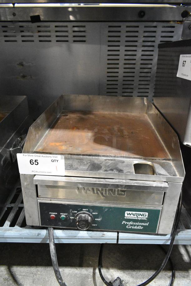 Waring WGR140X Stainless Steel Commercial Countertop Electric Powered Flat Top Griddle. 120 Volts, 1 Phase. - Image 1 of 7