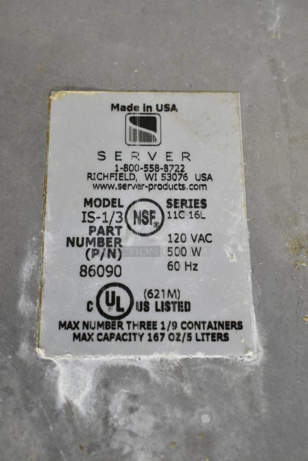 Server IS-1/3 Stainless Steel Countertop Intelliserv 6 Qt. 1/3 Pan Food Warmer. 120 Volts, 1 Phase. Tested and Working! - Image 7 of 7