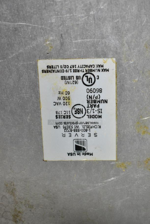 Server IS-1/3 Stainless Steel Countertop Intelliserv 6 Qt. 1/3 Pan Food Warmer. 120 Volts, 1 Phase. Tested and Working! - Image 7 of 7