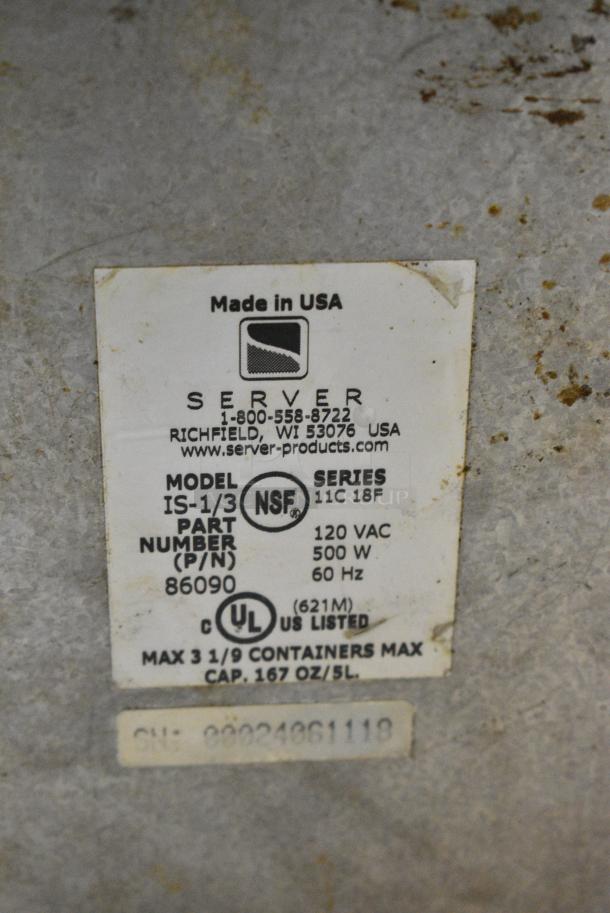 Server IS-1/3 Stainless Steel Countertop Intelliserv 6 Qt. 1/3 Pan Food Warmer. 120 Volts, 1 Phase. Cannot Test Due To Damaged Plug - Image 7 of 7